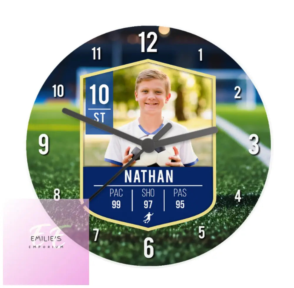 Personalised Football Photo Upload Childrens Clock