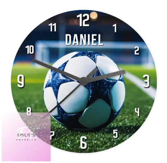 Personalised Football Wooden Childrens Clock