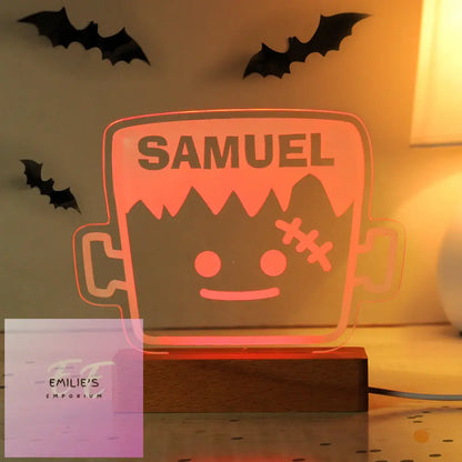 Personalised Frankenstein Wooden Led Light