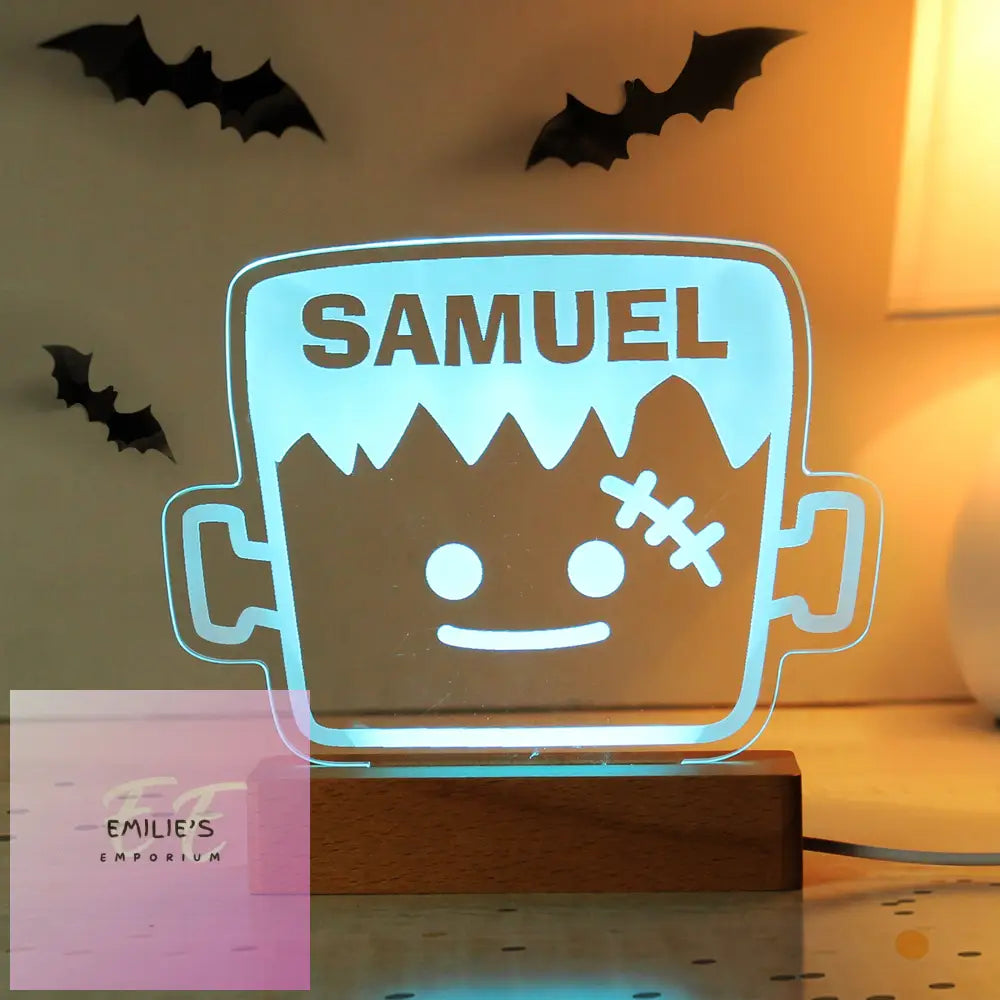 Personalised Frankenstein Wooden Led Light