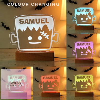 Personalised Frankenstein Wooden Led Light