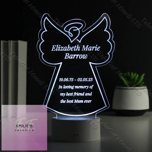 Personalised Free Text Angel Memorial Led Light