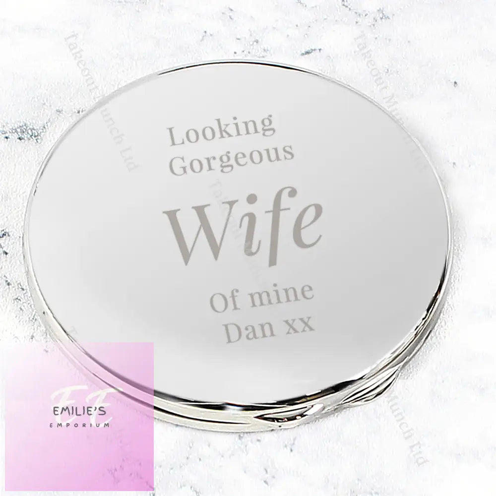 Personalised Free Text Compact Mirror