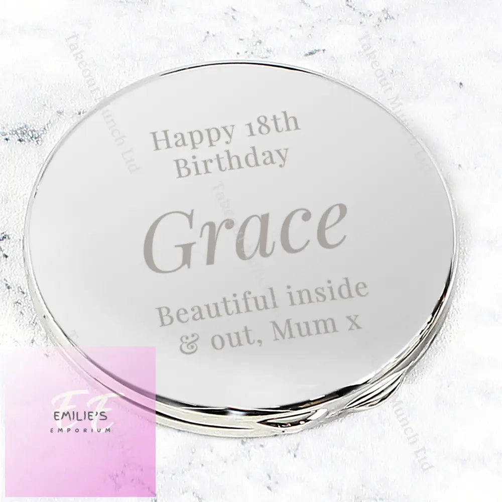 Personalised Free Text Compact Mirror