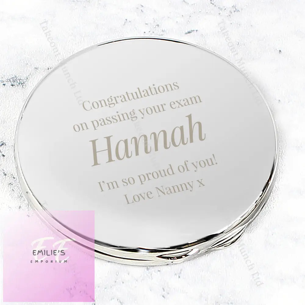 Personalised Free Text Compact Mirror