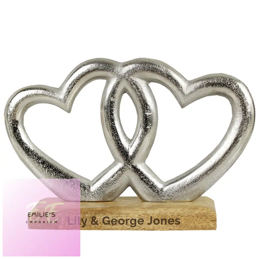 Personalised Free Text Double Heart Ornament