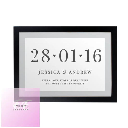 Personalised Free Text Landscape A4 Black Framed Print
