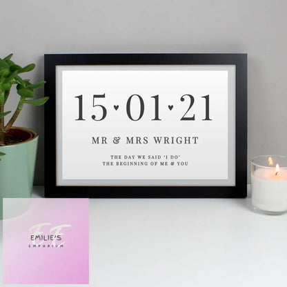 Personalised Free Text Landscape A4 Black Framed Print