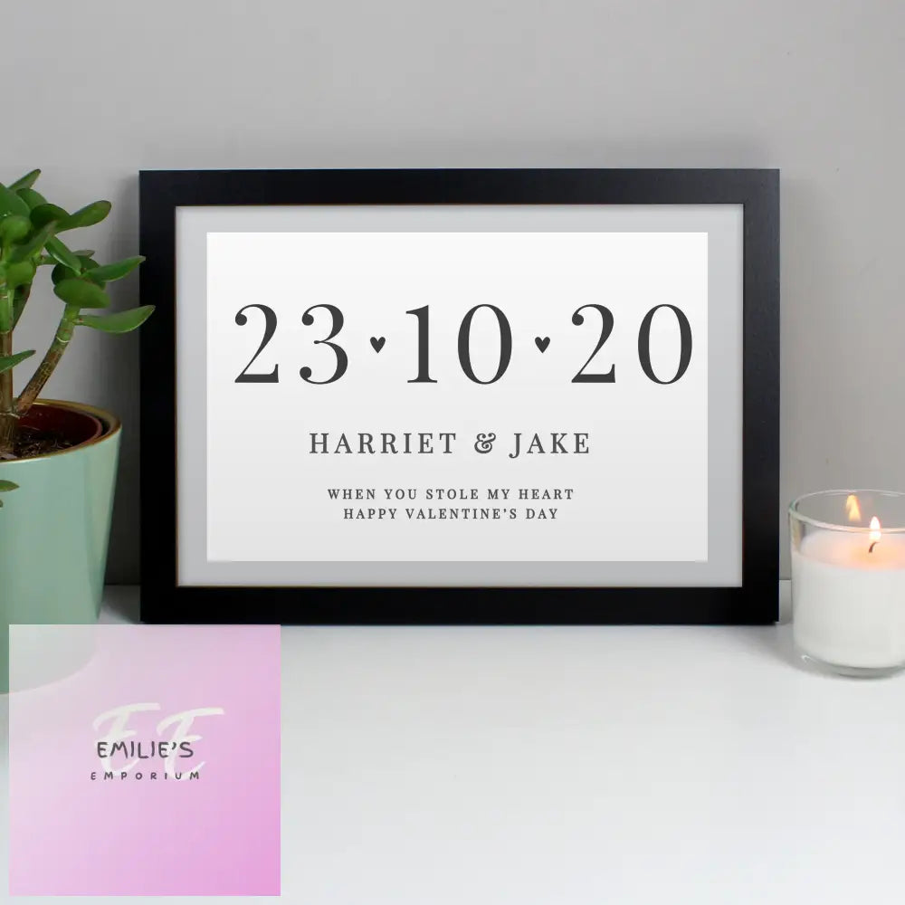 Personalised Free Text Landscape A4 Black Framed Print