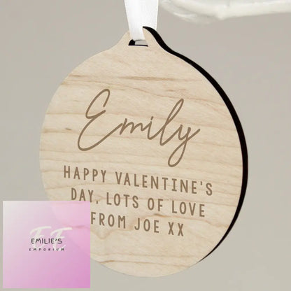 Personalised Free Text Round Wooden Decoration
