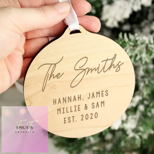 Personalised Free Text Round Wooden Decoration