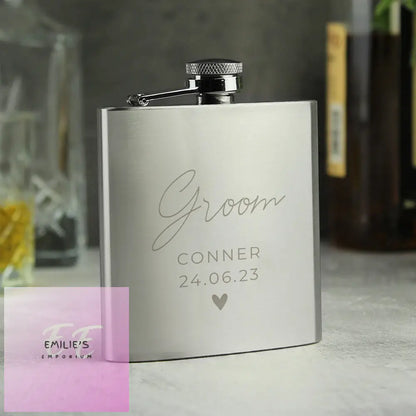 Personalised Free Text Wedding Party Hip Flask