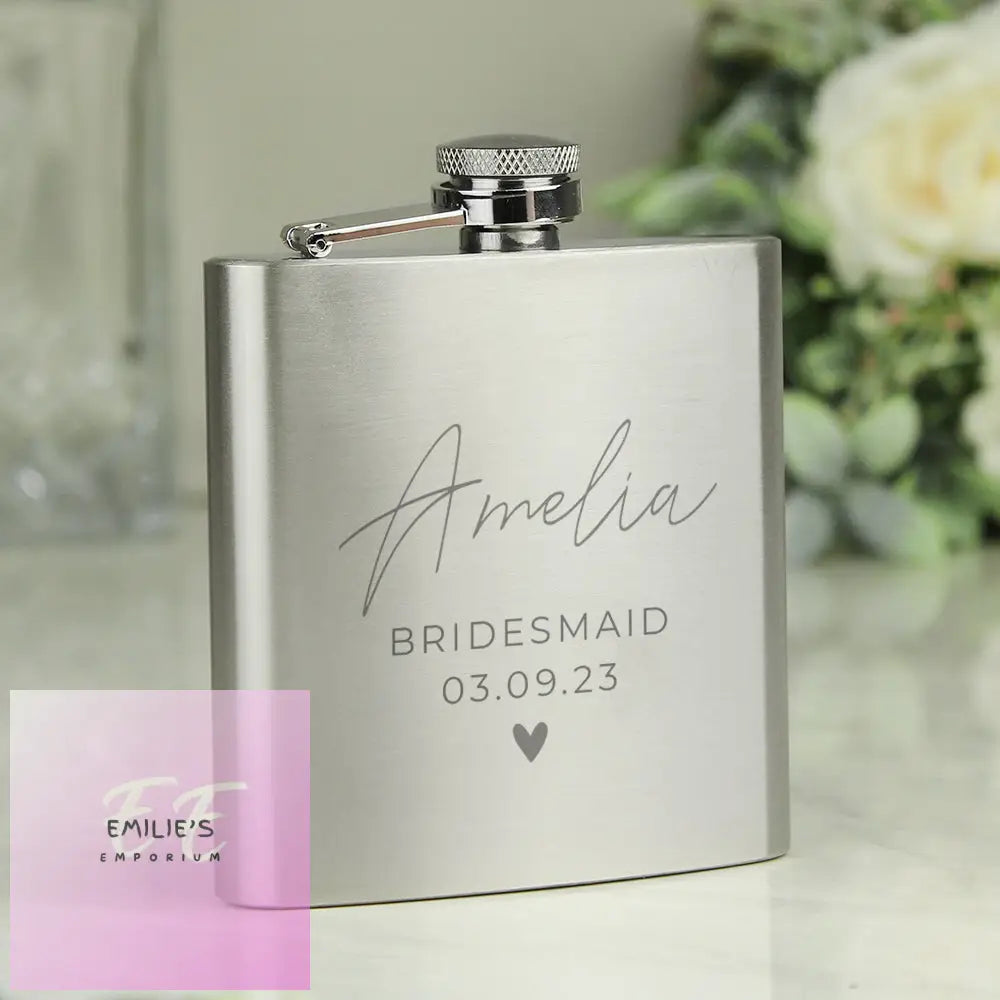 Personalised Free Text Wedding Party Hip Flask