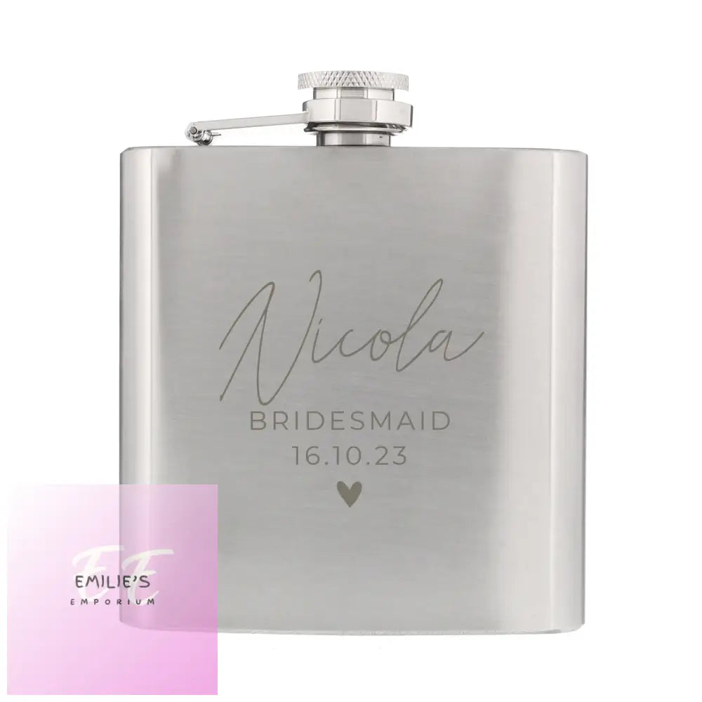 Personalised Free Text Wedding Party Hip Flask