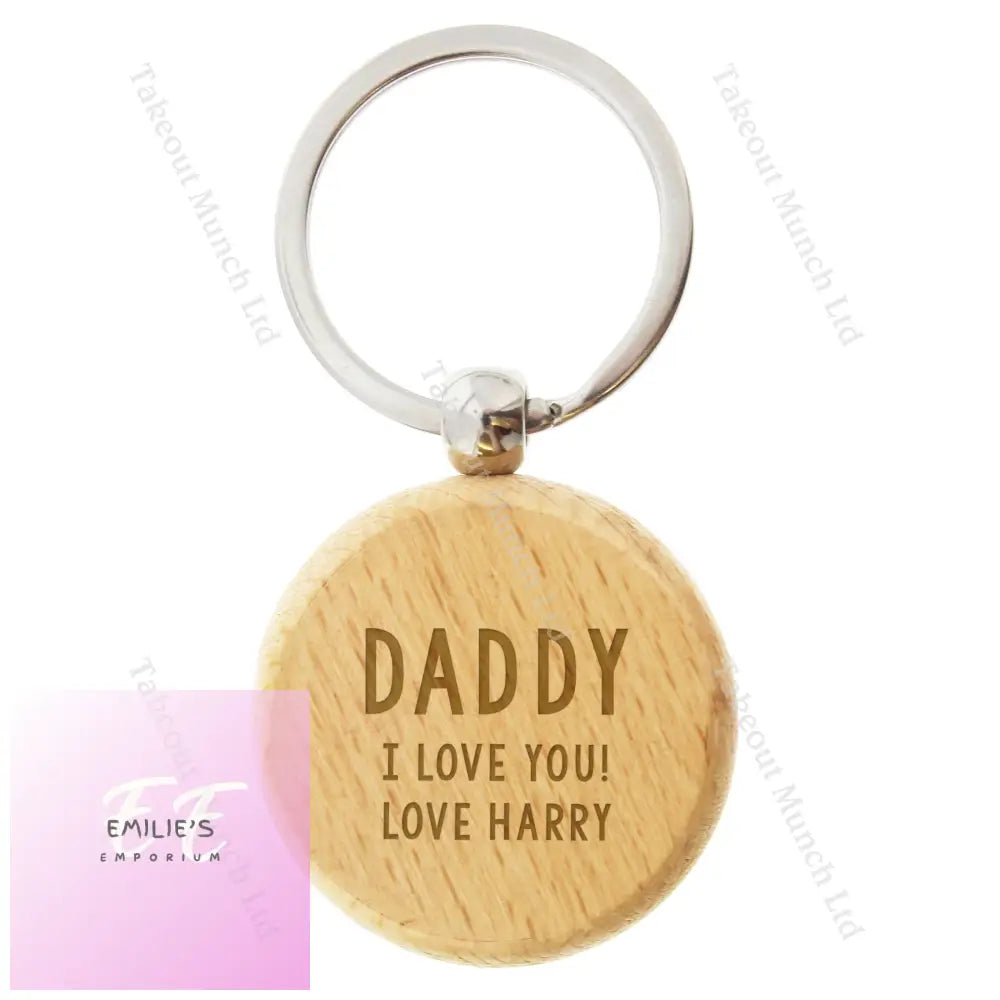 Personalised Free Text Wooden Keyring