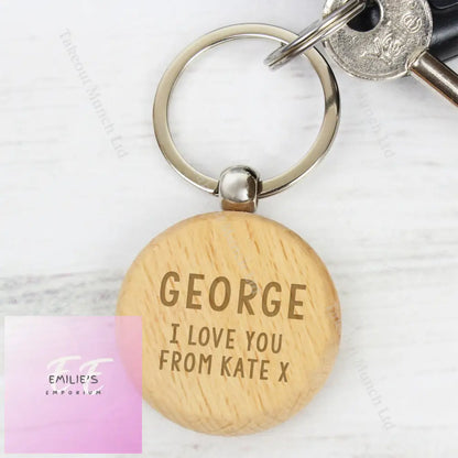 Personalised Free Text Wooden Keyring