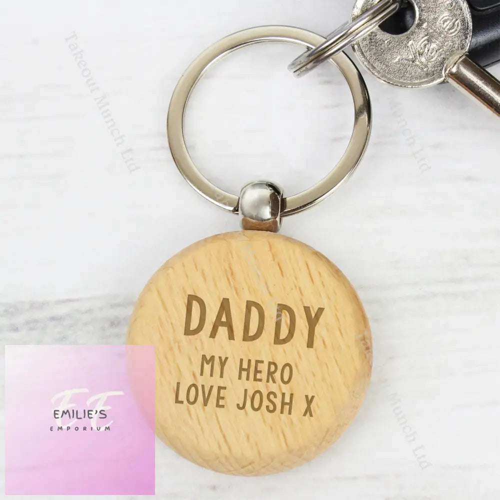 Personalised Free Text Wooden Keyring