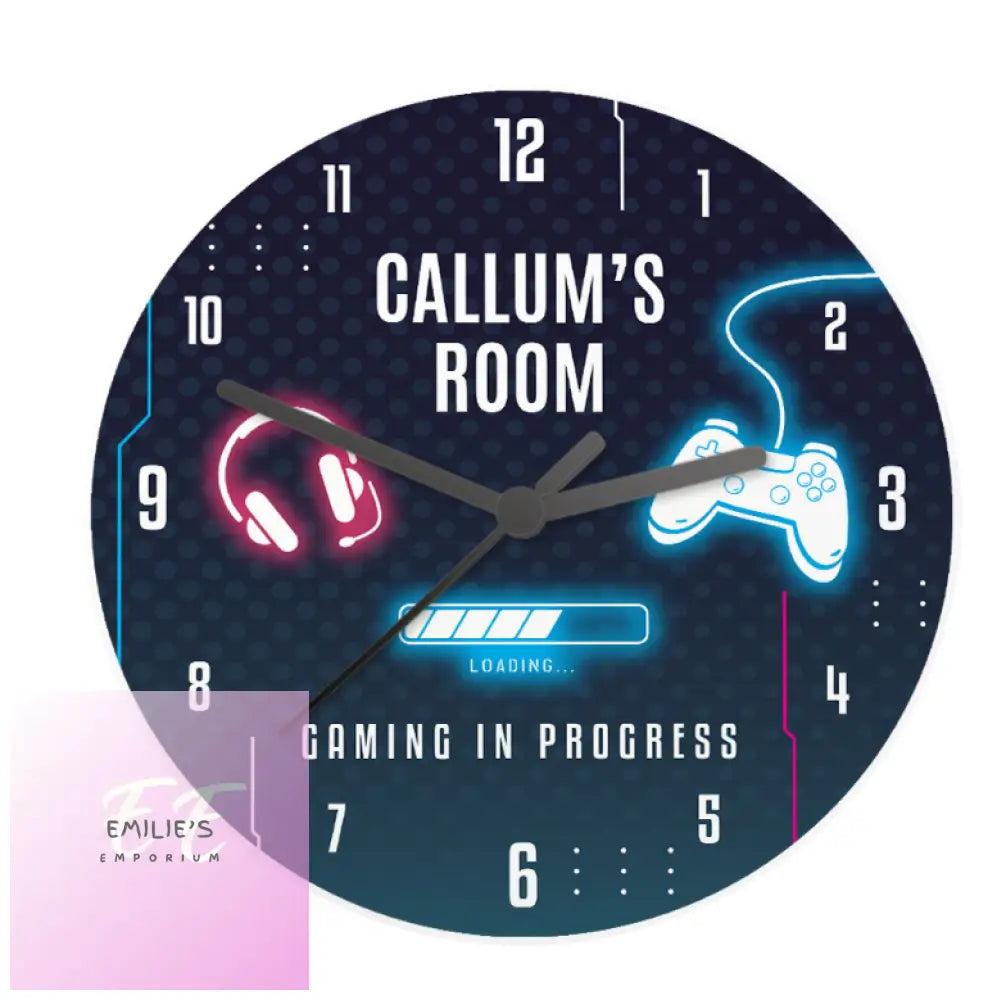 Personalised Gaming Wooden Childrens Clock