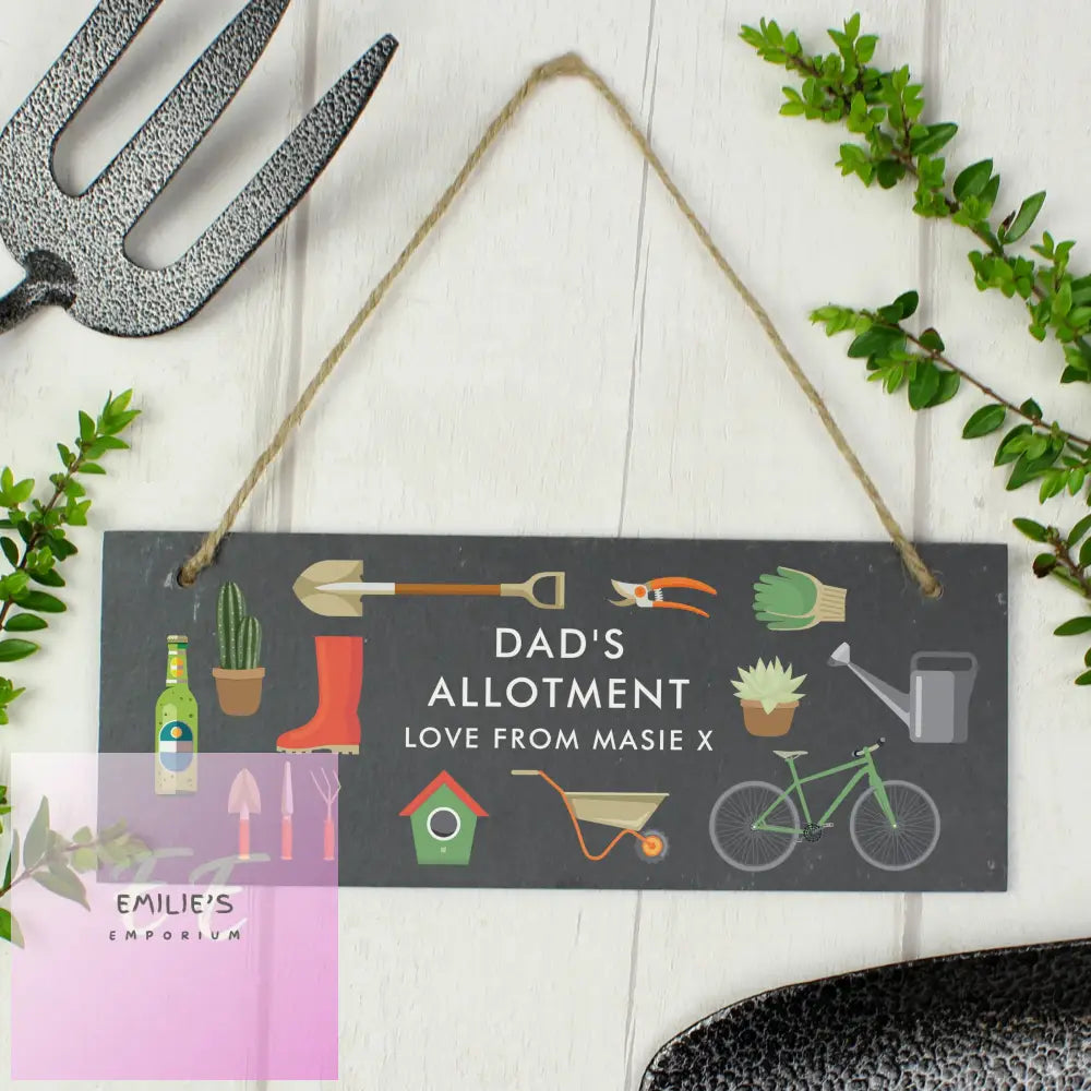 Personalised Garden Printed Hanging Slate Plaque