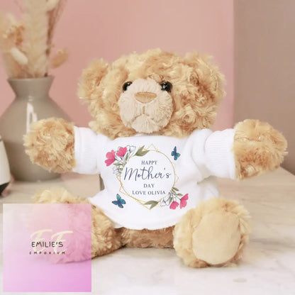 Personalised Geometric Floral Teddy Bear