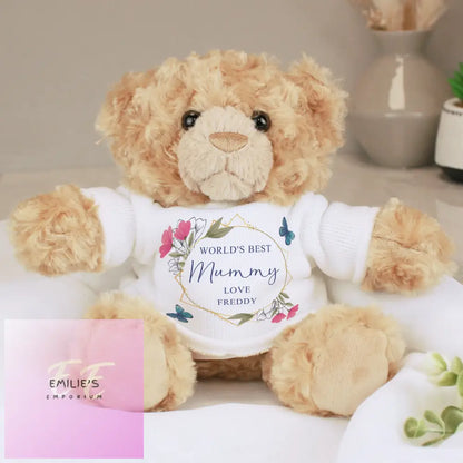 Personalised Geometric Floral Teddy Bear