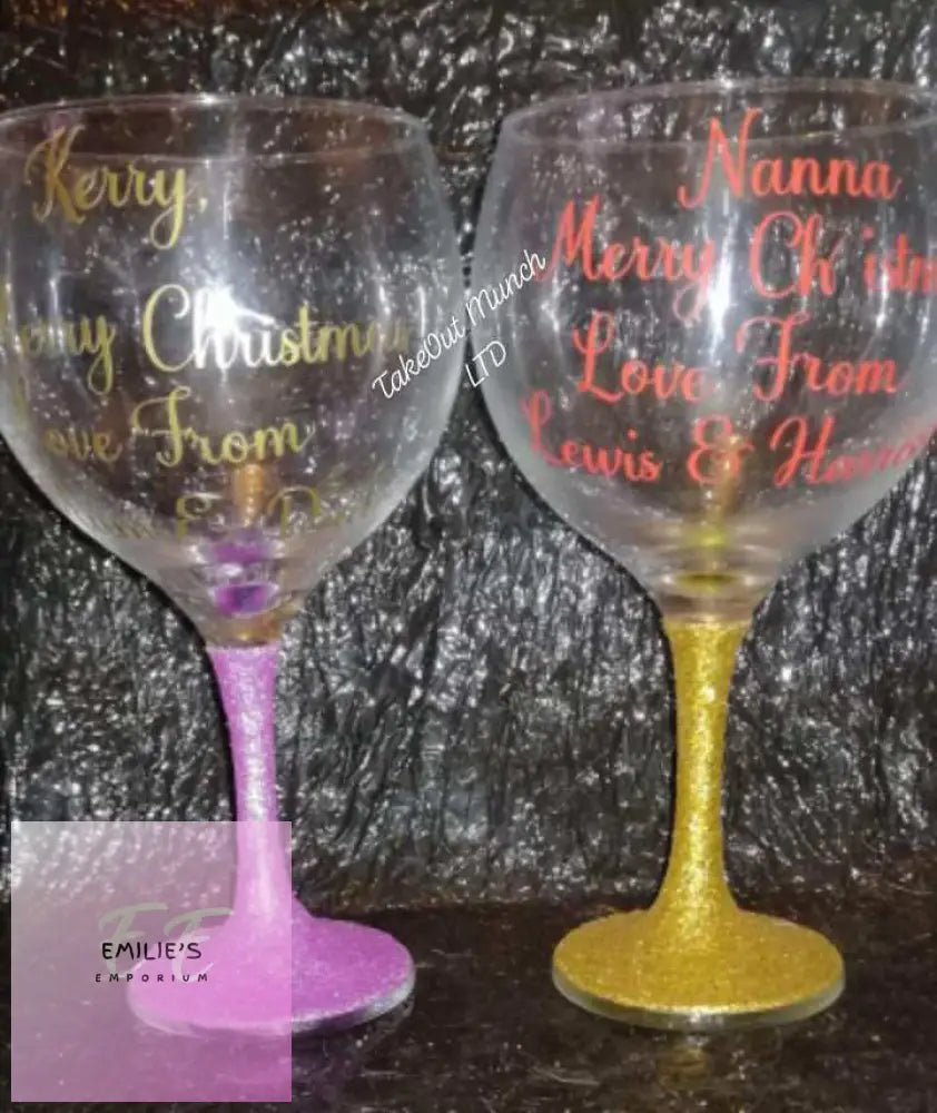 Personalised Gin Glass - With Glitter