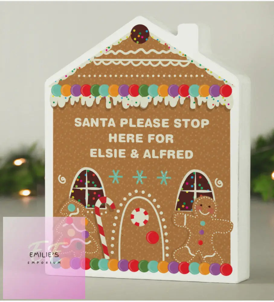 Personalised Gingerbread House Christmas Wooden Ornament