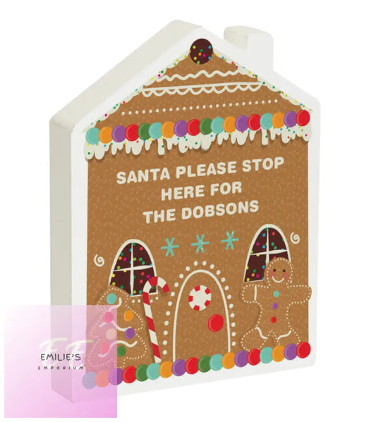 Personalised Gingerbread House Christmas Wooden Ornament