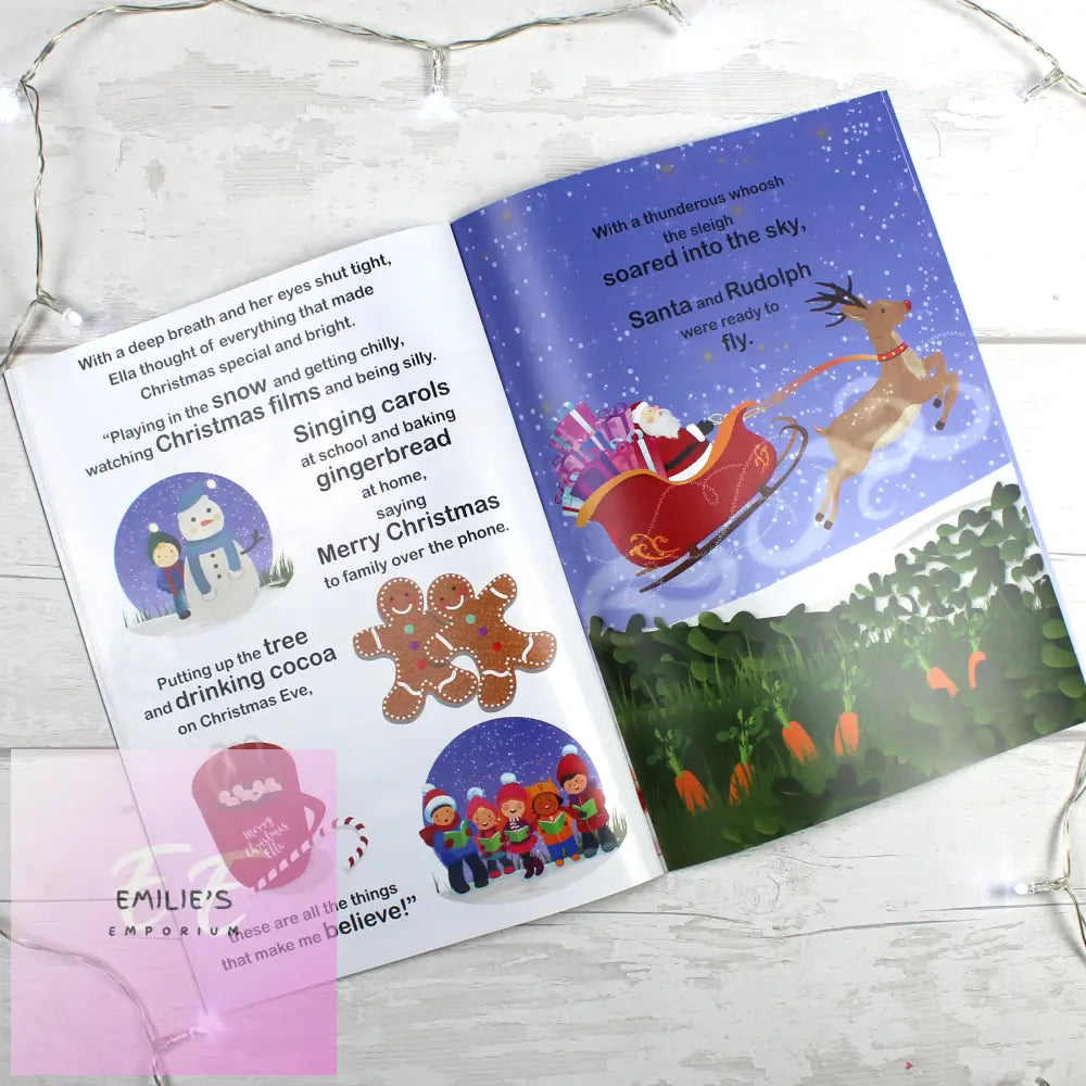 Personalised Girls ’It’s Christmas’ Story Book Featuring Santa And His Elf Twinkles