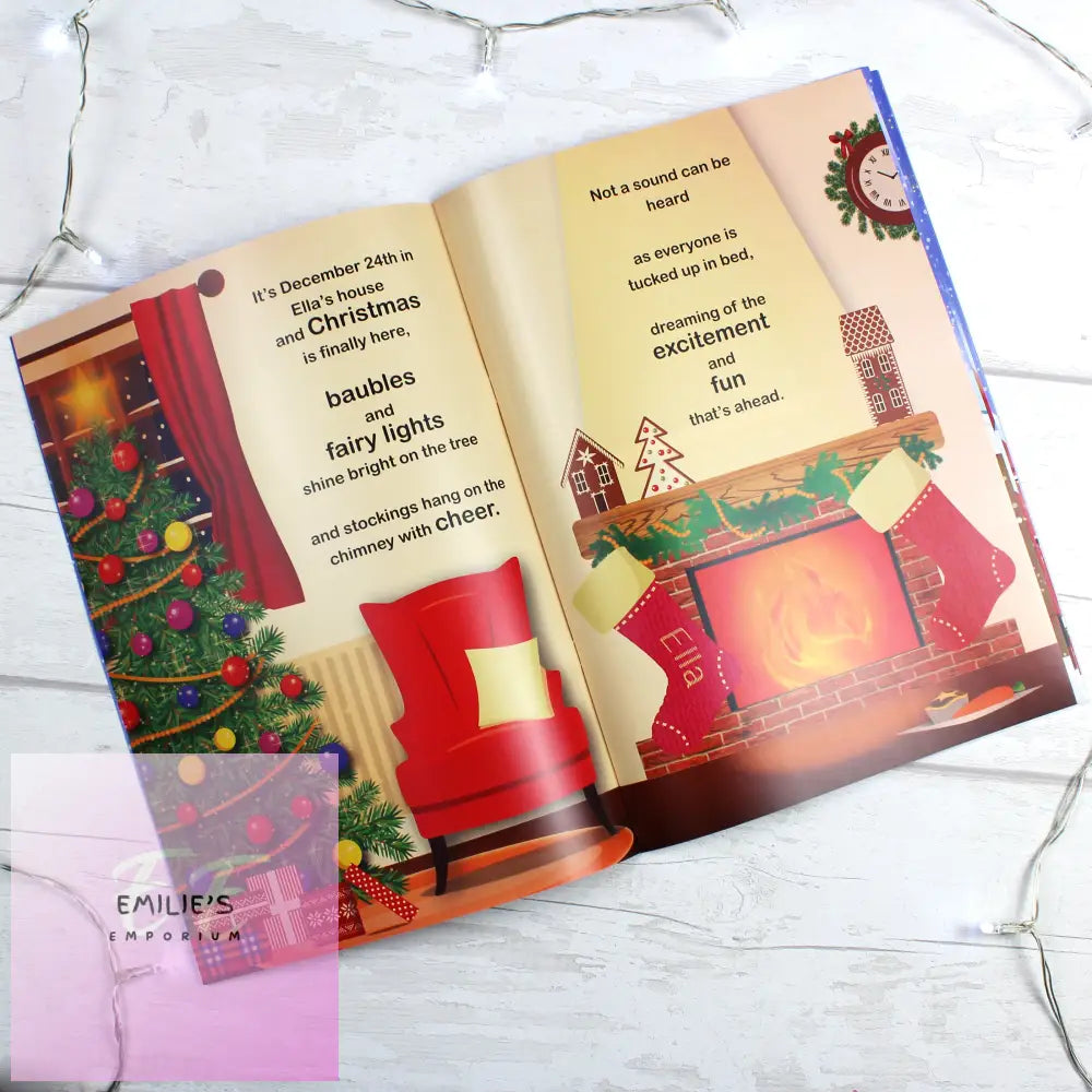 Personalised Girls ’It’s Christmas’ Story Book Featuring Santa And His Elf Twinkles