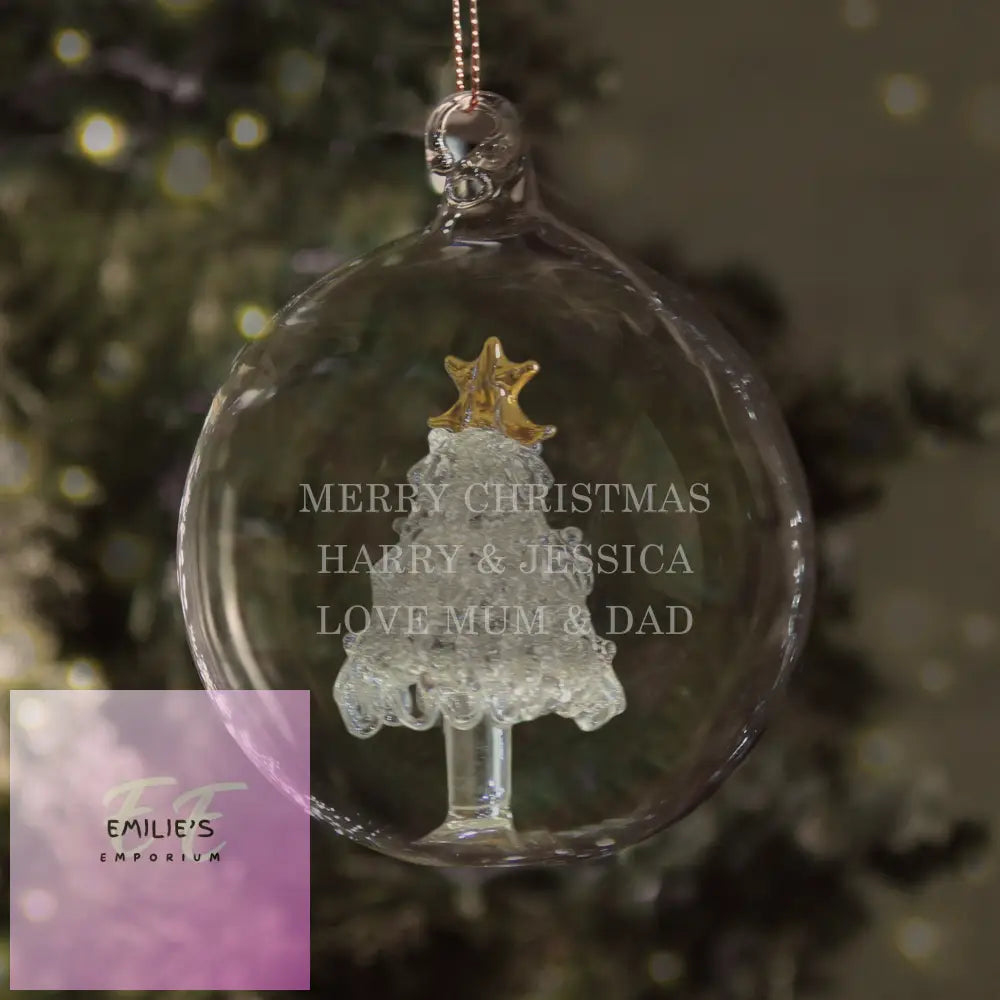 Personalised Glass Christmas Tree Bauble