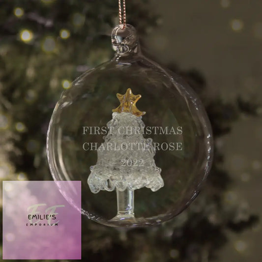 Personalised Glass Christmas Tree Bauble