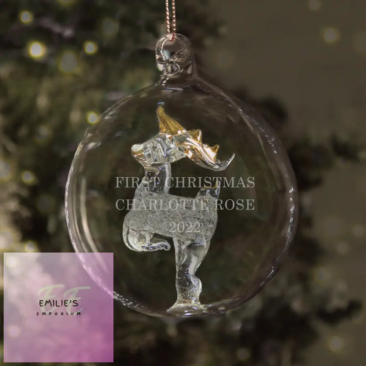 Personalised Glass Reindeer Bauble