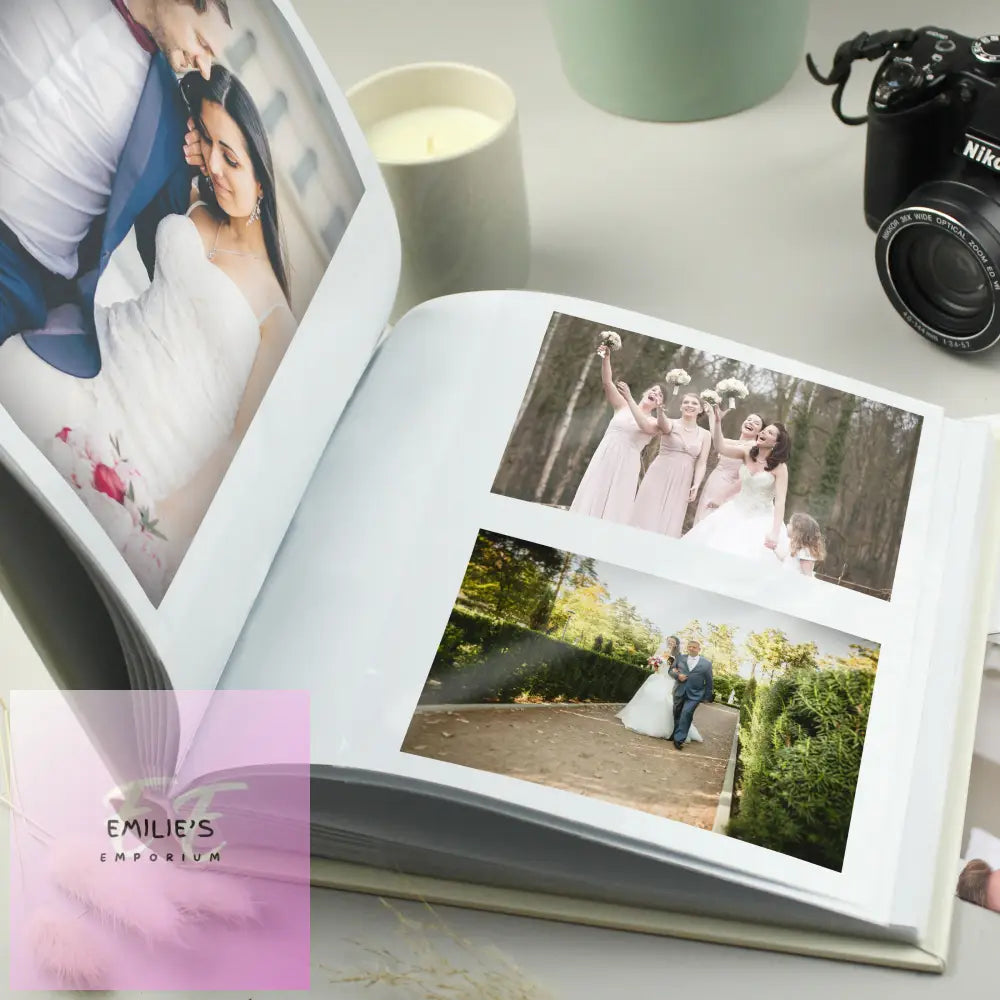 Personalised Gold Heart Couples Square Photo Album