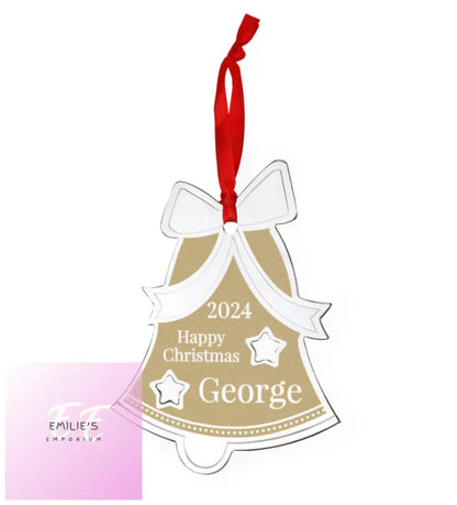 Personalised Golden Christmas Bell Decoration