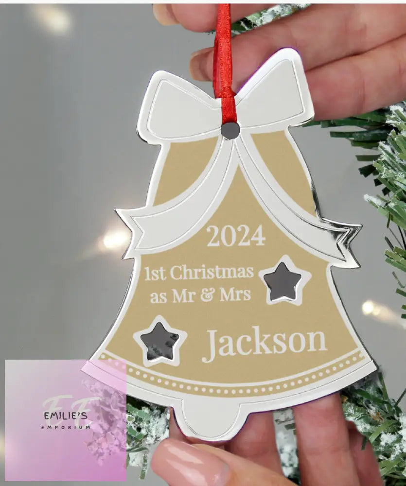 Personalised Golden Christmas Bell Decoration