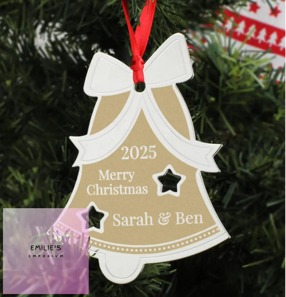 Personalised Golden Christmas Bell Decoration