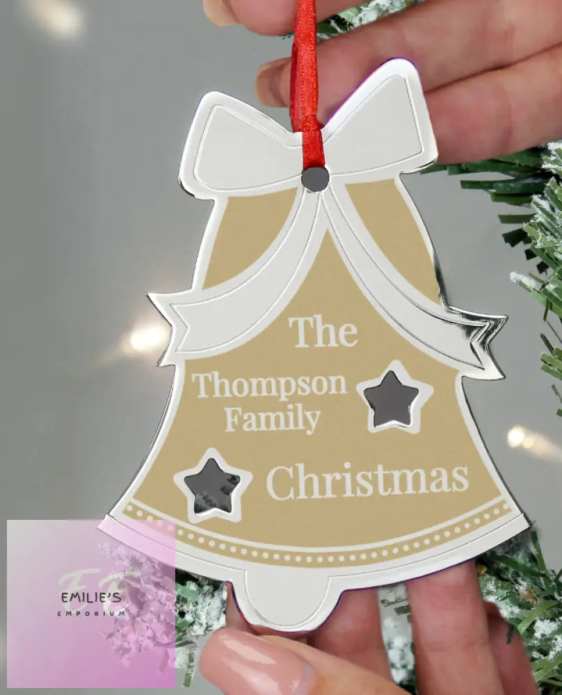 Personalised Golden Christmas Bell Decoration