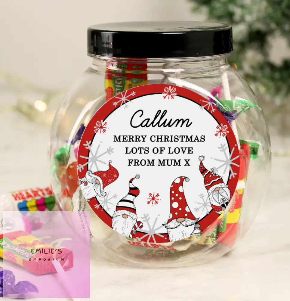 Personalised Gonk Christmas Sweet Jar