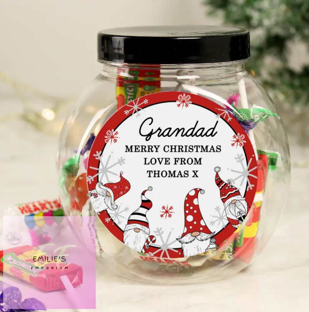 Personalised Gonk Christmas Sweet Jar