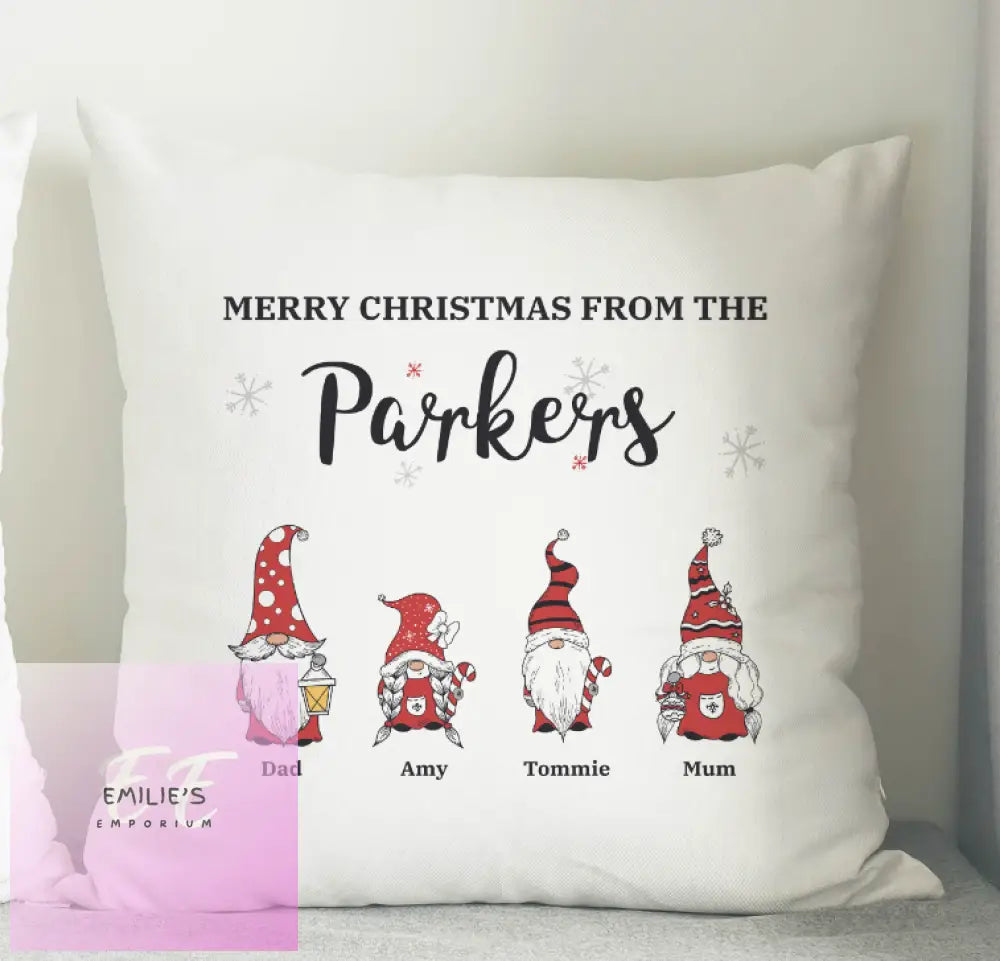 Personalised Gonk Family Christmas Cushion