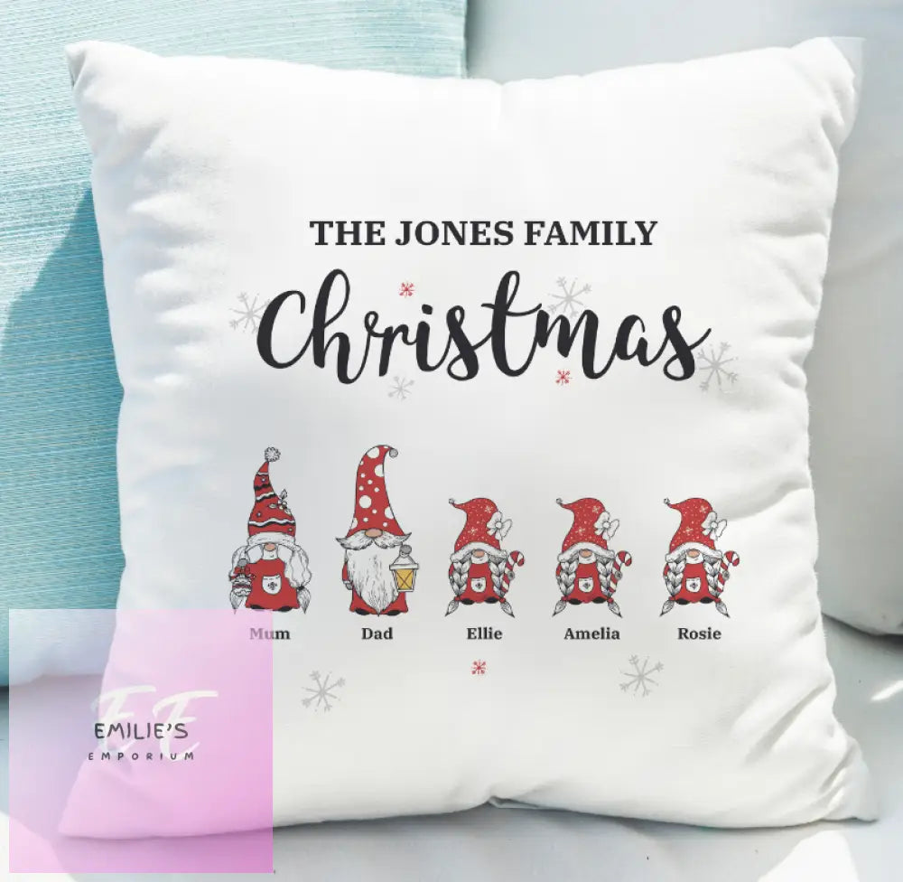 Personalised Gonk Family Christmas Cushion