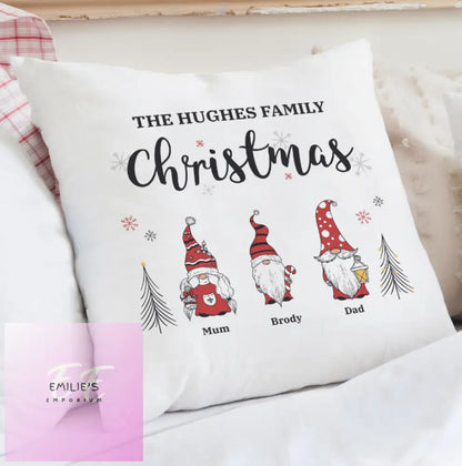 Personalised Gonk Family Christmas Cushion