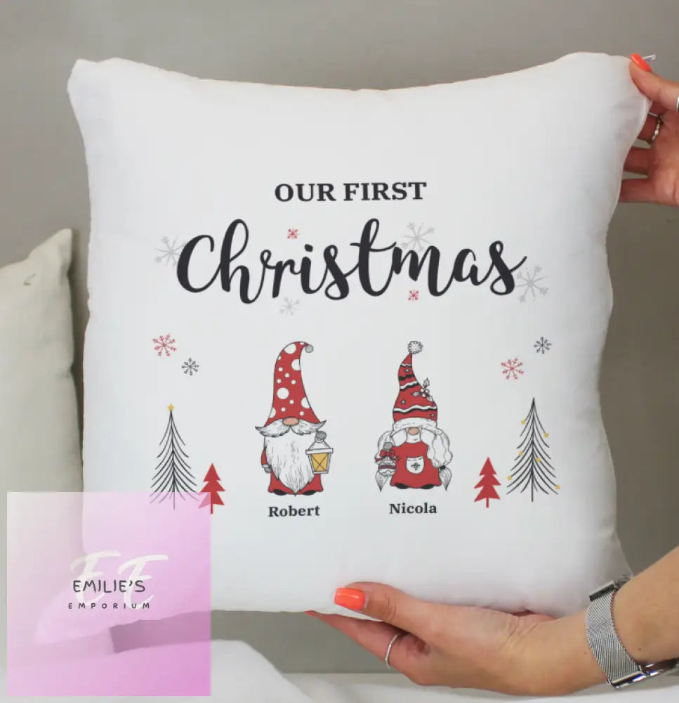 Personalised Gonk Family Christmas Cushion