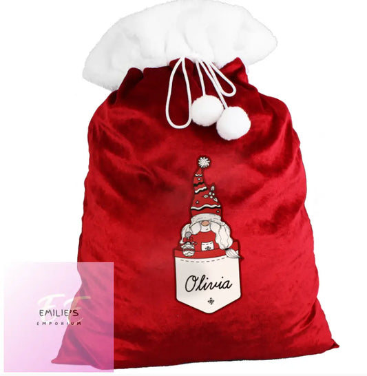 Personalised Gonk Family Red Christmas Sack - Female