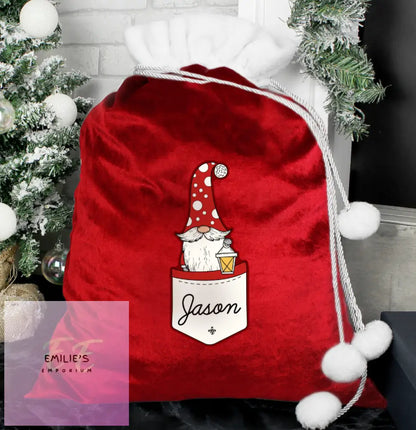 Personalised Gonk Family Red Christmas Sack - Male