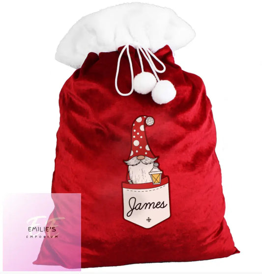 Personalised Gonk Family Red Christmas Sack - Male