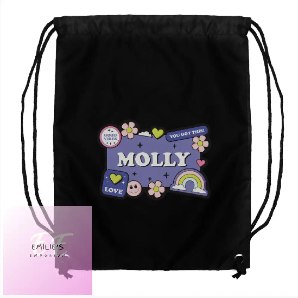 Personalised Good Vibes Black Kit Bag