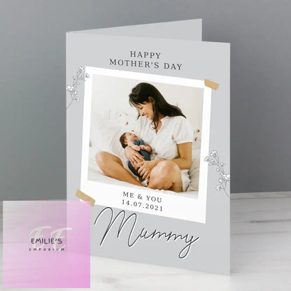 Personalised Grey Snapshot Photo Upload Greeting Card