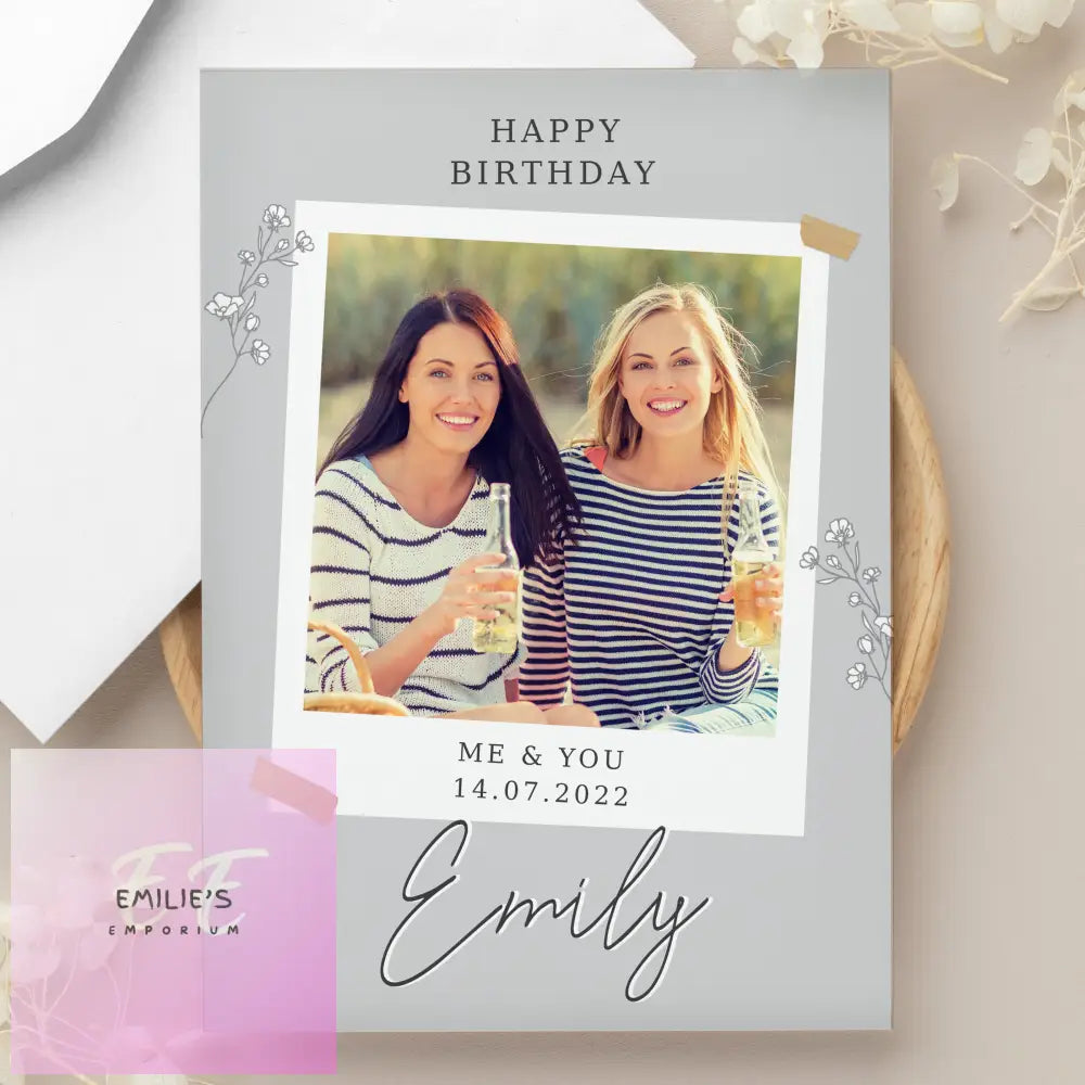 Personalised Grey Snapshot Photo Upload Greeting Card